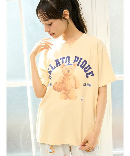 パジャマ ルームウェア 「ONLINE限定」スポーティーベアワンポイントTシャツ＆総柄ショートパンツセット レディース | gelato pique | 20