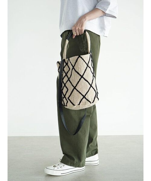 2way Drawstring 本革camel× denim × jute 2way Drawstring 本革Camel
