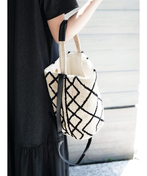 2way Drawstring 本革camel× denim × jute 2way Drawstring 本革Camel