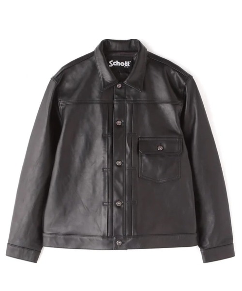 【美品】Schott SHEEP LEATHER 1st TRACKER XL Schott N.Y.C（ショット） 革ジャン ライダース SCHOTT-SHEEP LEATHER