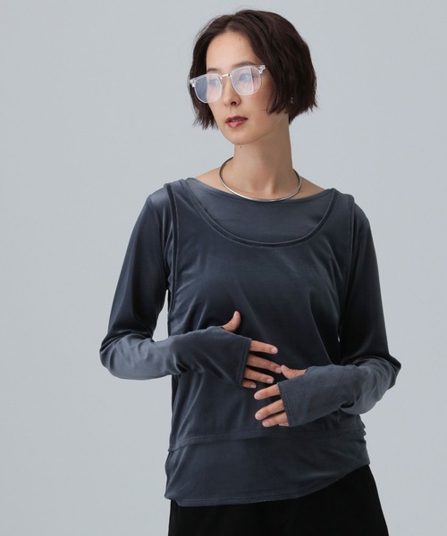 LEPSIM（レプシィム） tシャツ シアーベロアタンクセットプルオーバー