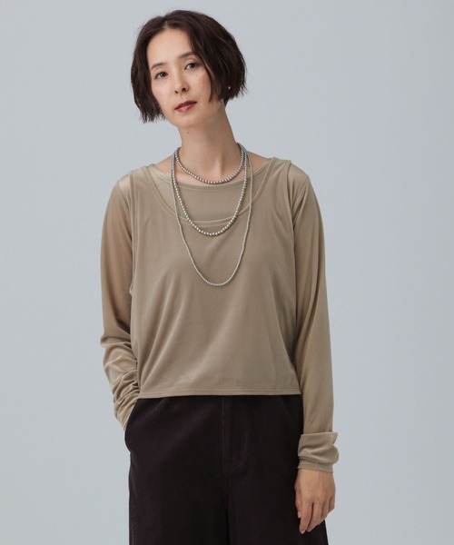 LEPSIM（レプシィム） tシャツ シアーベロアタンクセットプルオーバー