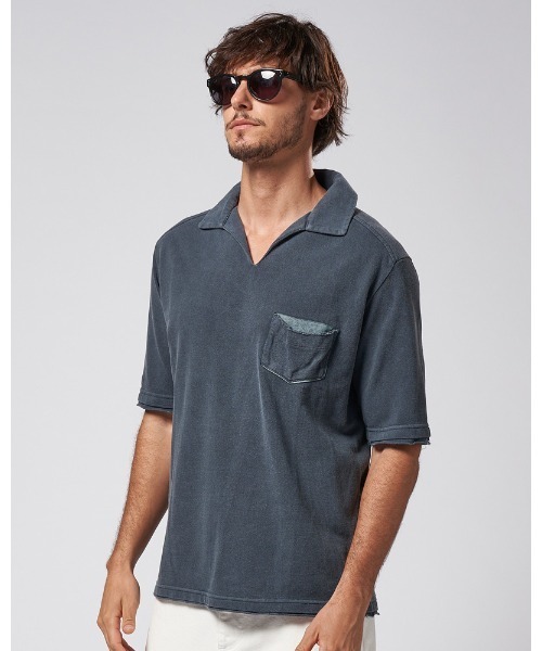 「wjk」 半袖ポロシャツ LARGE ブラック メンズの画像