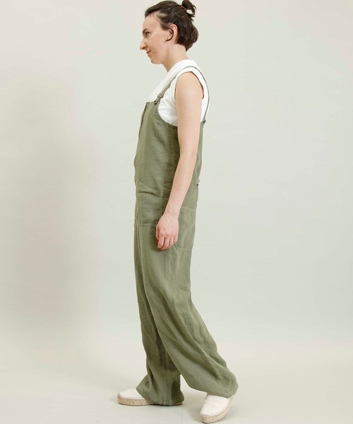 「Johnbull」 オーバーオール LARGE オリーブ レディース_画像3