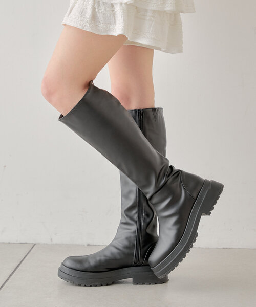 Chico（チコ） ロングブーツ MEDIUM ブラック レディース : ZOZOTOWN