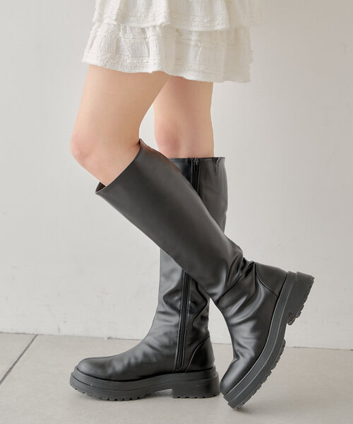 Chico（チコ） ロングブーツ MEDIUM ブラック レディース : ZOZOTOWN