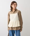 ベスト ジレ 表面感ベロアバルーンキャミビスチ...の詳細画像4