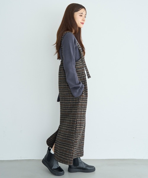 mil（ミル） ジャンパースカート 「新色・再生産」チェック柄 フロント