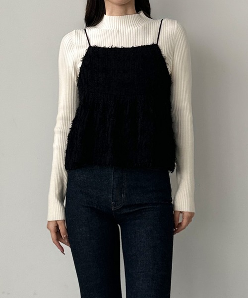 「Louere」 ニットワンピース MEDIUM チャコール レディース_画像5