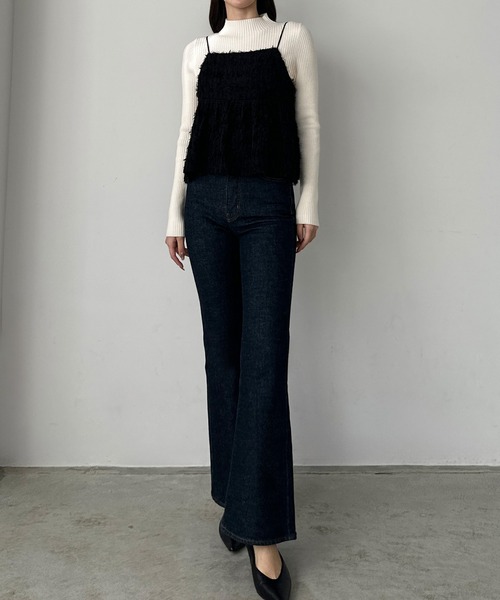 「Louere」 ニットワンピース MEDIUM チャコール レディース_画像7