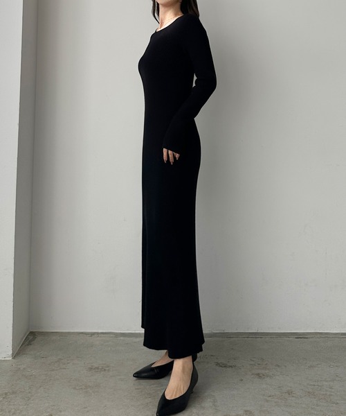 「Louere」 ニットワンピース MEDIUM チャコール レディース_画像9