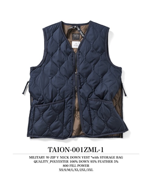 新品未使用TAIONミリタリーライン　ダウンベスト TAION（タイオン） ダウンベスト ベスト 「」「ユニセックス