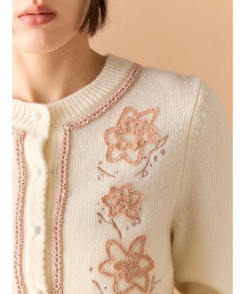 LILY BROWN（リリーブラウン） カーディガン フラワーモチーフ