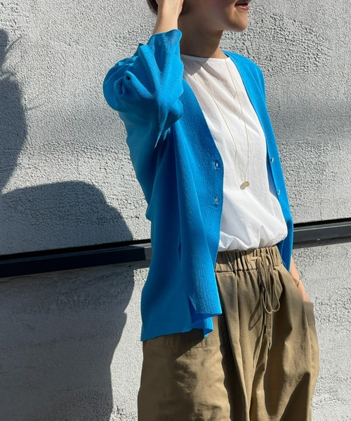 BEARDSLEY（ビアズリー） 7分袖ニットカーディガン FREE ダークグレー