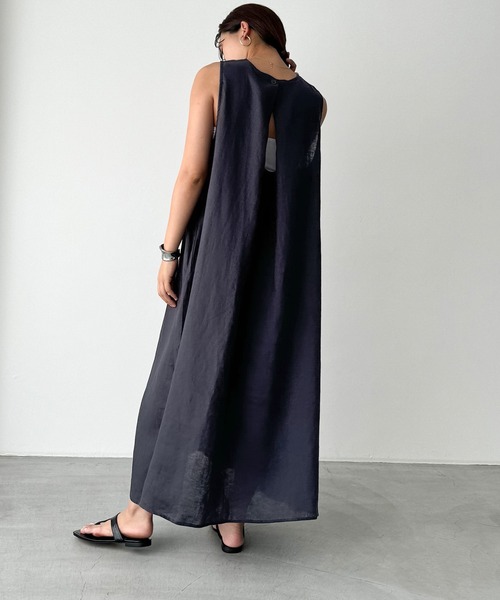 CANAL JEAN」 「El mar」ノースリーブワンピース ONE SIZE ネイビー 