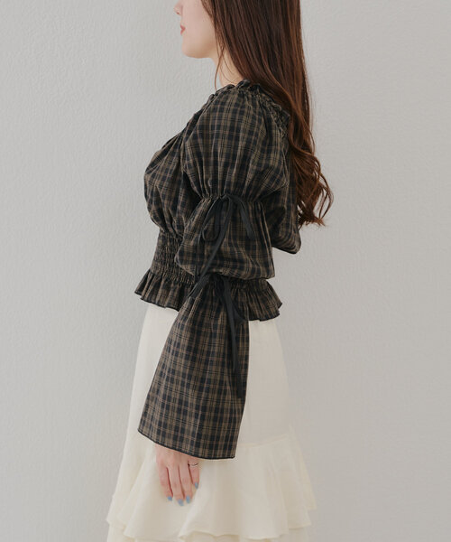 「continuer de NICE CLAUP」 長袖ブラウス FREE ベージュ系その他 レディース_画像9