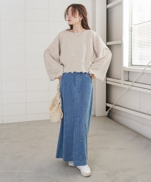 「Bab」 長袖カットソー FREE オフホワイト レディース_画像5