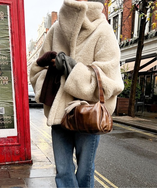 ジャケット ノーカラージャケット ハイネックエコムートンジャケット