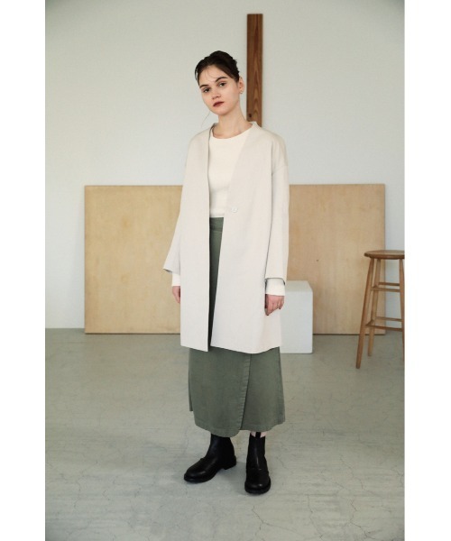 「BLACK BY MOUSSY」 ノーカラーコート 1 ブラック レディース_画像3