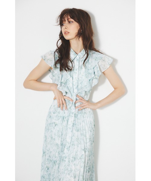 「rienda」 ノースリーブワンピース MEDIUM ブルー レディース_画像4