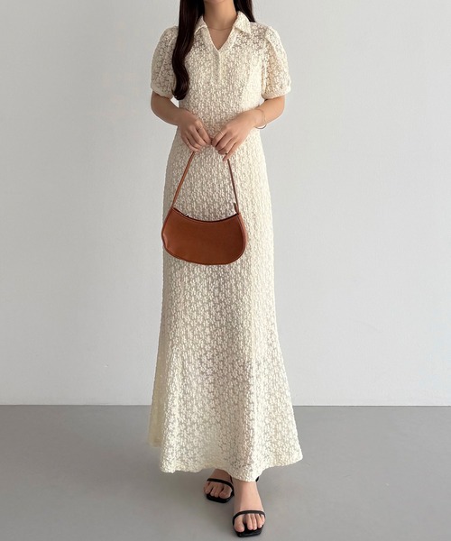 「callautia」 半袖ワンピース SMALL アイボリー レディースの画像