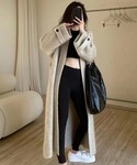 ガウン ロングニットガウン レディースの詳細画像1