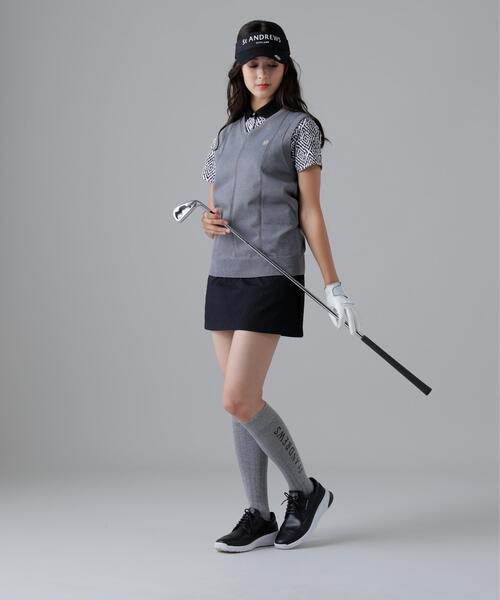 St ANDREWS スカート ドットストライプジャカード台形スカート (WOMENS