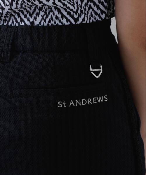 St ANDREWS スカート ドットストライプジャカード台形スカート (WOMENS