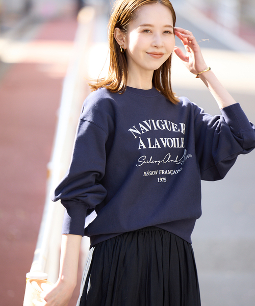 everyone ロゴ入り紺色スウェット S everyone original logo crew sweat (NAVY) | everyone