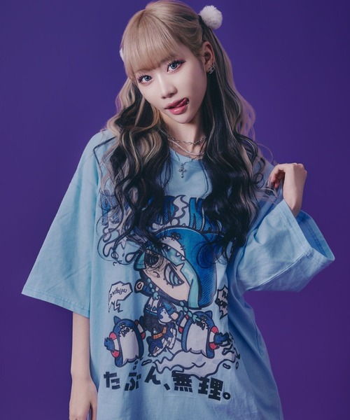 tシャツ 「たぶん、無理。」イラストプリントTシャツ/ビッグシルエット