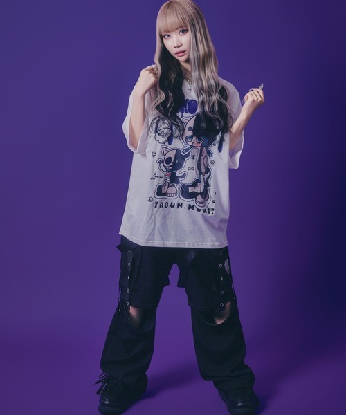 tシャツ 「たぶん、無理。」イラストプリントTシャツ/ビッグシルエット