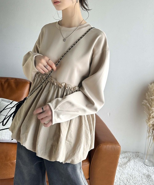 「classicalelf」 長袖カットソー X-LARGE モカ レディース_画像7