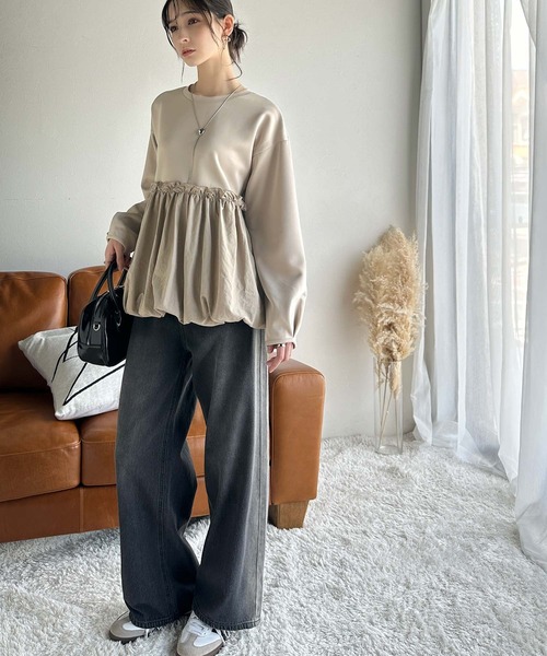 「classicalelf」 長袖カットソー X-LARGE モカ レディース_画像8