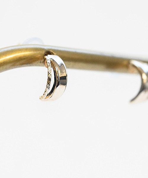sowi ピアス K10YG ダブルフープ風 ピアス レディース メンズ
