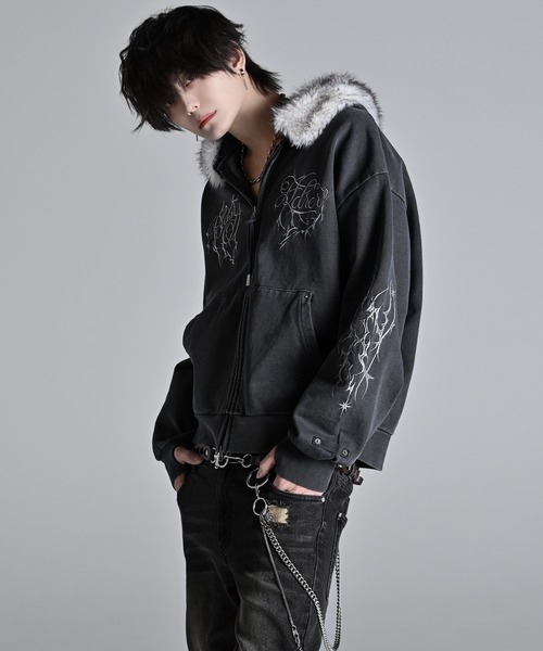 ADRER（アドラー） パーカー Detachable Fur Short Full-Zip Parkar