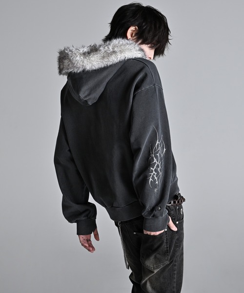 デタッチャブルファーショートフルジップパーカー Detachable Fur Short Full-Zip Parkar / デタッチャブルファー