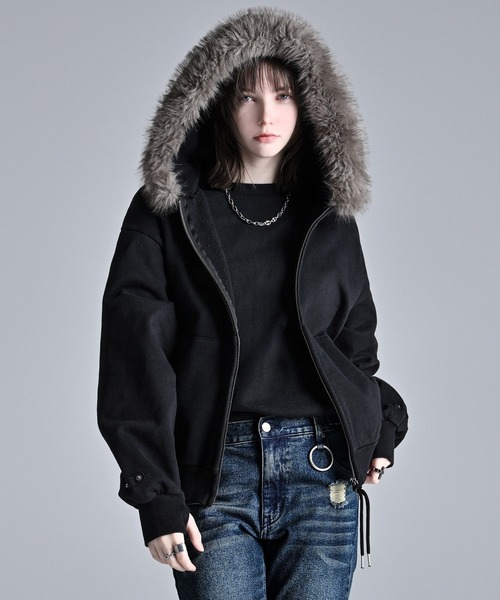 ADRER（アドラー） パーカー Detachable Fur Short Full-Zip Parkar