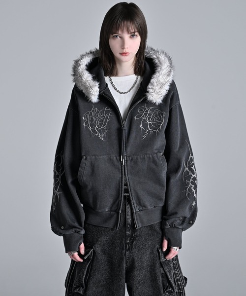 ADRER（アドラー） パーカー Detachable Fur Short Full-Zip Parkar