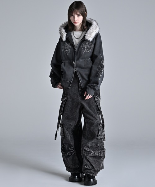 デタッチャブルファーショートフルジップパーカー Detachable Fur Short Full-Zip Parkar / デタッチャブルファー