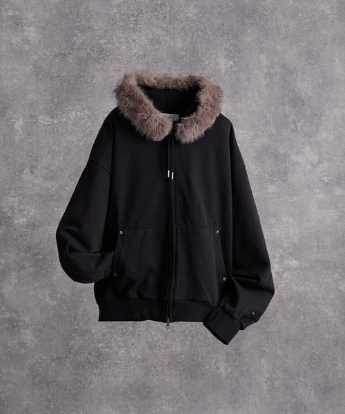 た*様 nape_ ファージャケット ジップパーカー パーカー lgb arch ADRER（アドラー） パーカー Detachable Fur Short Full-Zip Parkar