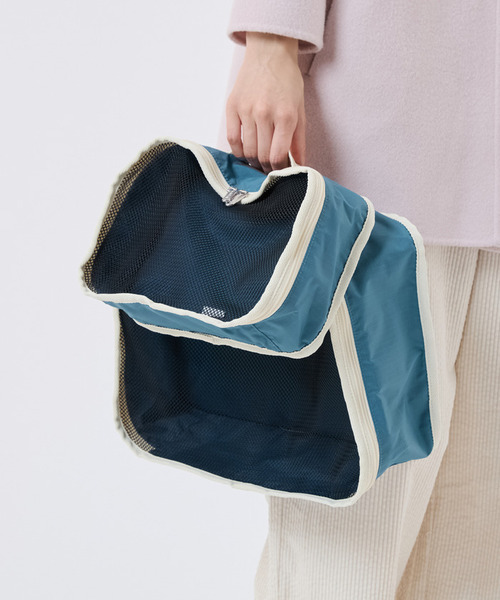 旅行 PACKING POUCH SET ブルーインディゴ/ベージュの画像