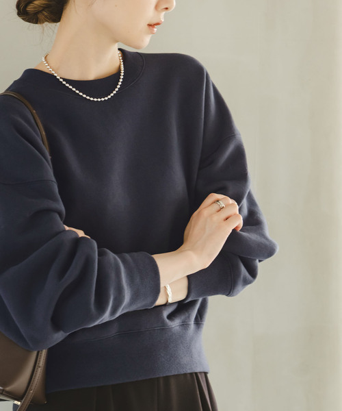 「NOBLE」 スウェットカットソー FREE チャコールグレー レディース_画像4