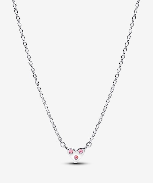 PANDORA（パンドラ） ネックレス トリプル ストーン ピンク ハート