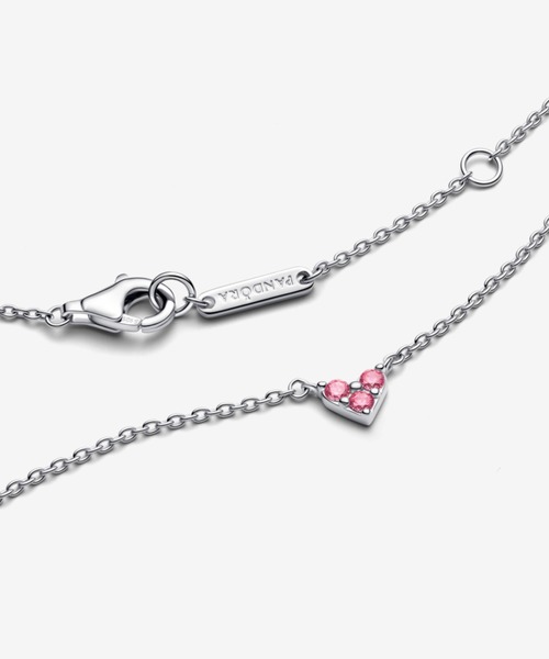 PANDORA（パンドラ） ネックレス トリプル ストーン ピンク ハート