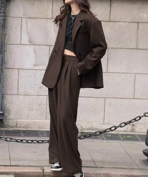 「Flolia」 パンツスーツ FREE ベージュ レディース_画像5