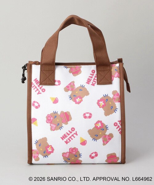 212 KITCHEN STORE 日焼けハローキティ DOT三角マチ保冷バッグ WH