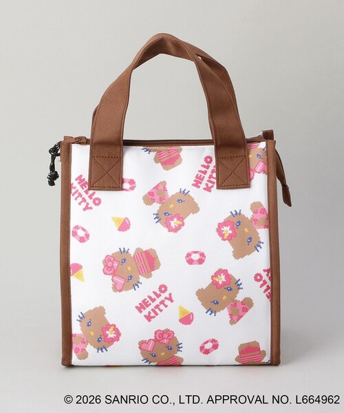 212 KITCHEN STORE 日焼けハローキティ DOT三角マチ保冷バッグ WH