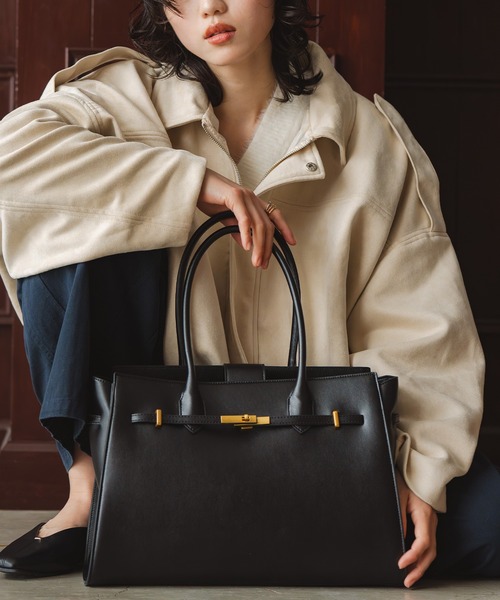 LA MARGE トートバッグ 「LA MARGE」フロントベルトデザイン トート