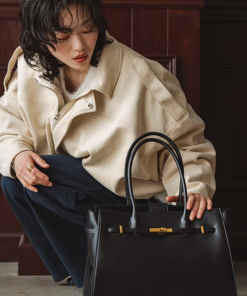 LA MARGE トートバッグ 「LA MARGE」レザーフロントベルトデザイン 