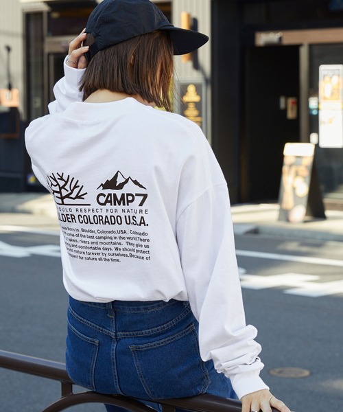 「CAMP7」 長袖Tシャツ L ブラック メンズ_画像3
